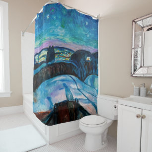 Edvard Munch - Starry Night 1922 Shower Curtain