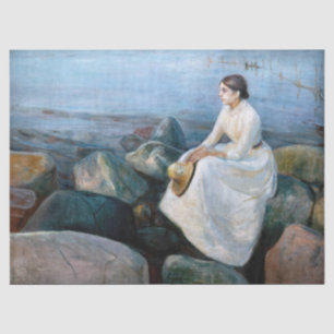 Edvard Munch - Summer Night, Inger on the Beach Tissue Paper