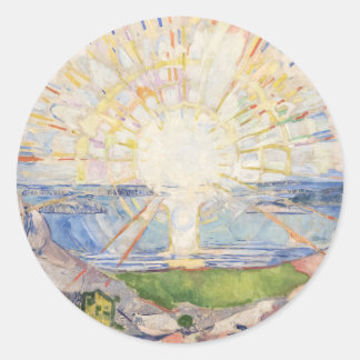 Edvard Munch Sunrise Art Nouveau Expressionism Classic Round Sticker