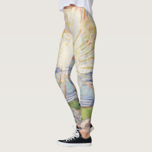 Edvard Munch Sunrise Art Nouveau Expressionism Leggings