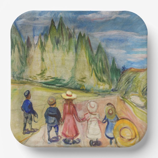 Edvard Munch - The Fairytale Forest Paper Plate (Front)