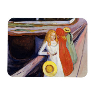 Edvard Munch - The Girls on the Bridge 1901 Magnet