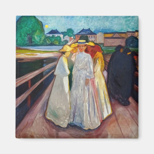 Edvard Munch - The Girls on the Bridge 1903 Magnet
