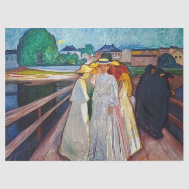 Edvard Munch - The Girls on the Bridge 1903 Tissue Paper (Front)