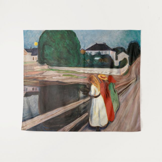 Edvard Munch - The Girls on the Bridge Tapestry (Front (Horizontal))