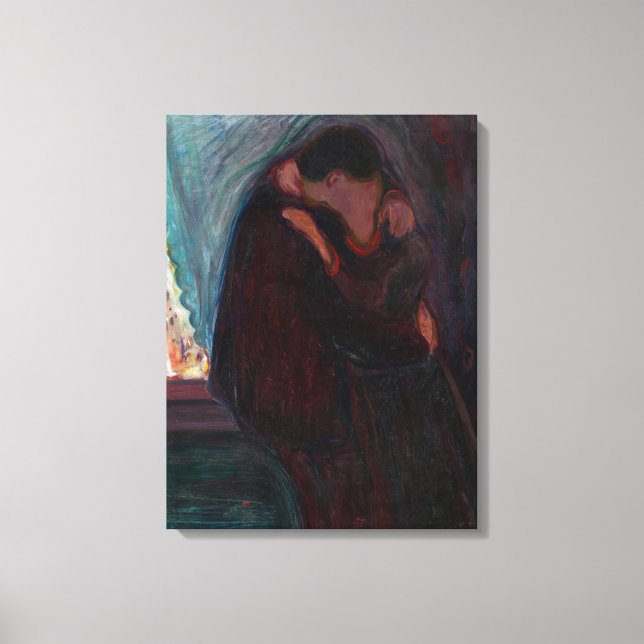 Edvard Munch - The Kiss Canvas Print (Front)