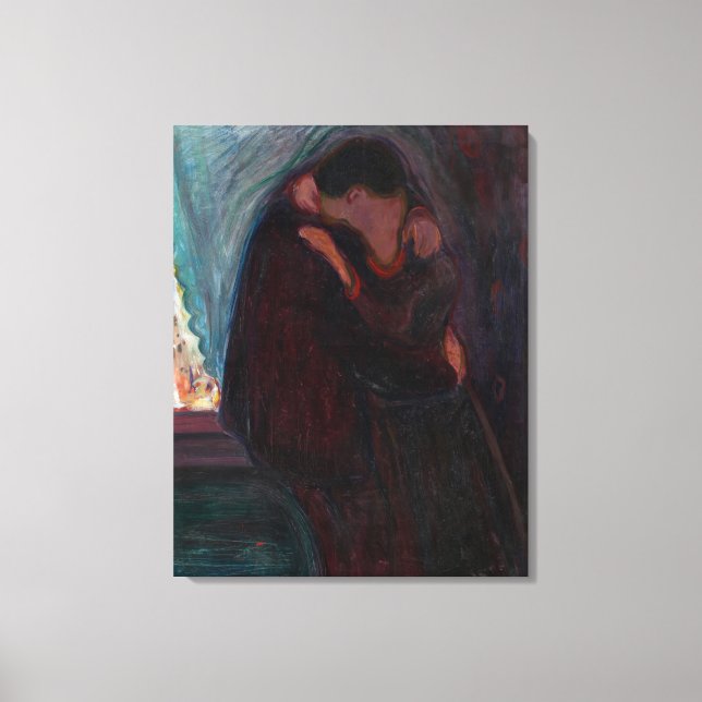 Edvard Munch - The Kiss Canvas Print (Front)