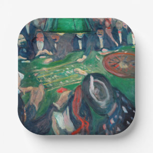 Edvard Munch - The Roulette Table in Monte Carlo Paper Plate