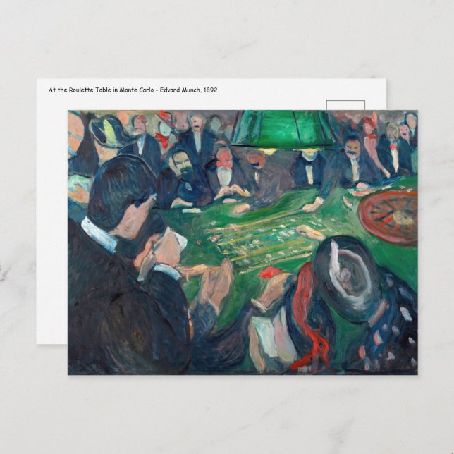 Edvard Munch - The Roulette Table in Monte Carlo Postcard (Front/Back)