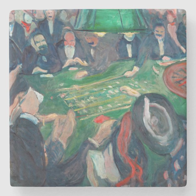 Edvard Munch - The Roulette Table in Monte Carlo Stone Coaster (Front)