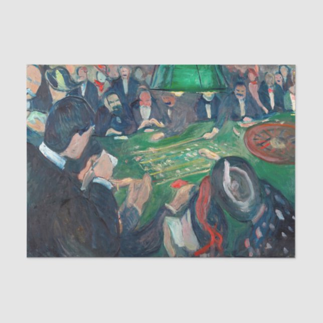 Edvard Munch - The Roulette Table in Monte Carlo Tissue Paper (Front)