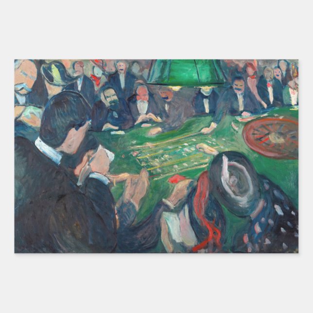 Edvard Munch - The Roulette Table in Monte Carlo Wrapping Paper Sheet (Front)