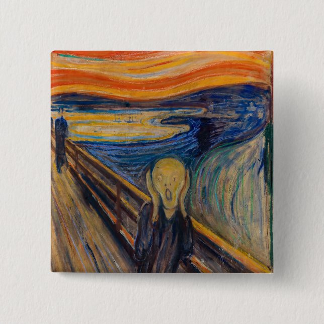 Edvard Munch - The Scream 1893 15 Cm Square Badge (Front)