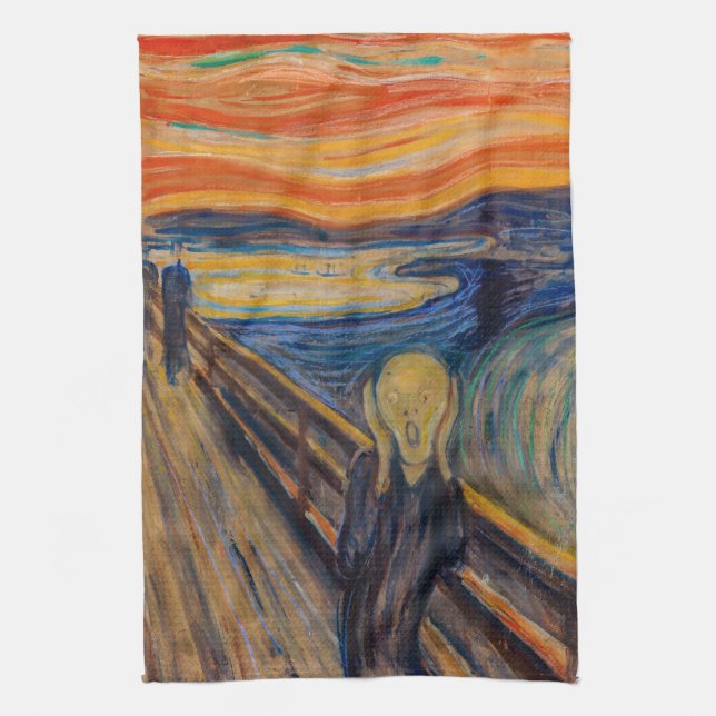 Edvard Munch - The Scream 1893 Tea Towel (Vertical)