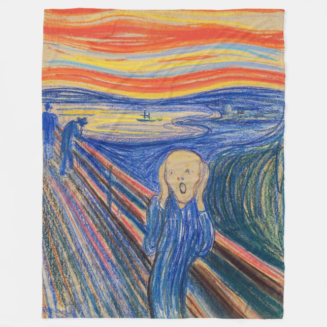 Edvard Munch - The Scream 1895 Fleece Blanket (Front)