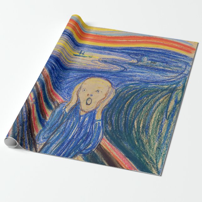 Edvard Munch - The Scream 1895 Wrapping Paper (Unrolled)