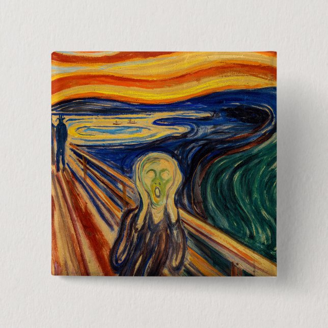 Edvard Munch - The Scream 1910 15 Cm Square Badge (Front)