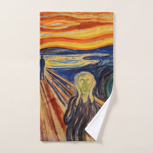 Edvard Munch - The Scream 1910 Bath Towel Set (Hand Towel)