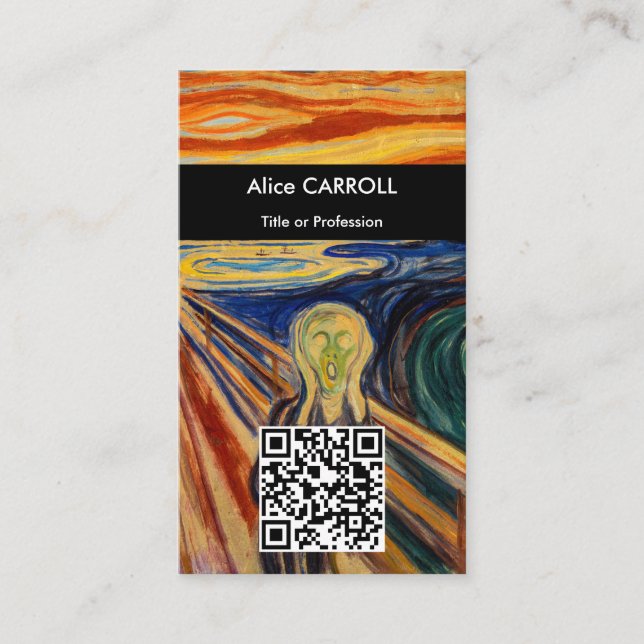 Edvard Munch - The Scream 1910 - QR Code Business Card (Front)