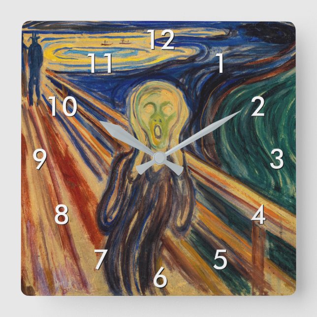 Edvard Munch - The Scream 1910 Square Wall Clock (Front)