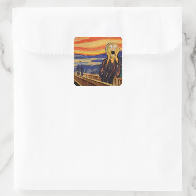 Edvard Munch The Scream Freaked Out Square Sticker (Bag)