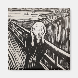 Edvard Munch The Scream Lithograph Print Famous Magnet