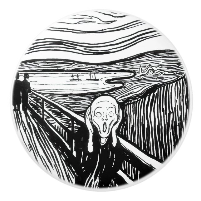 Edvard Munch - The Scream Lithography Ceramic Knob (Front)
