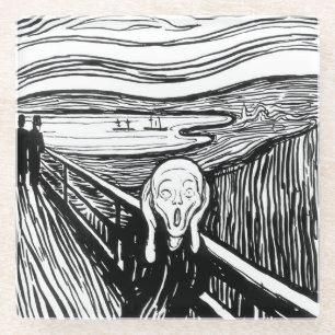 Edvard Munch - The Scream Lithography Glass Coaster