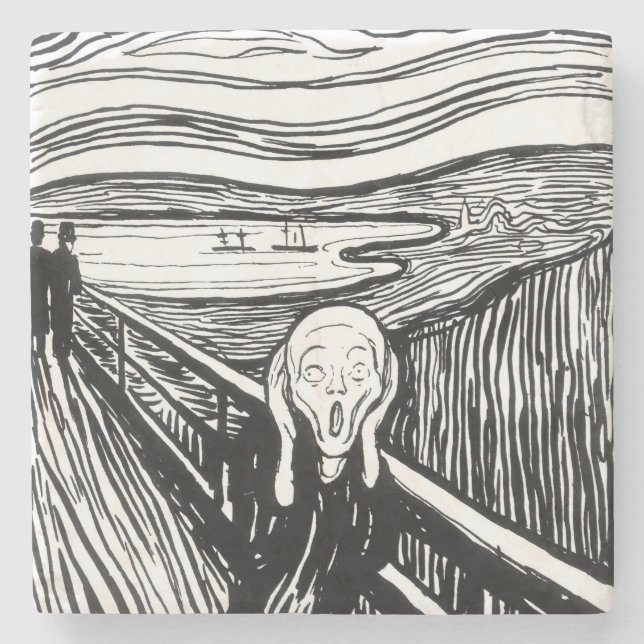 Edvard Munch - The Scream Lithography Stone Coaster (Front)