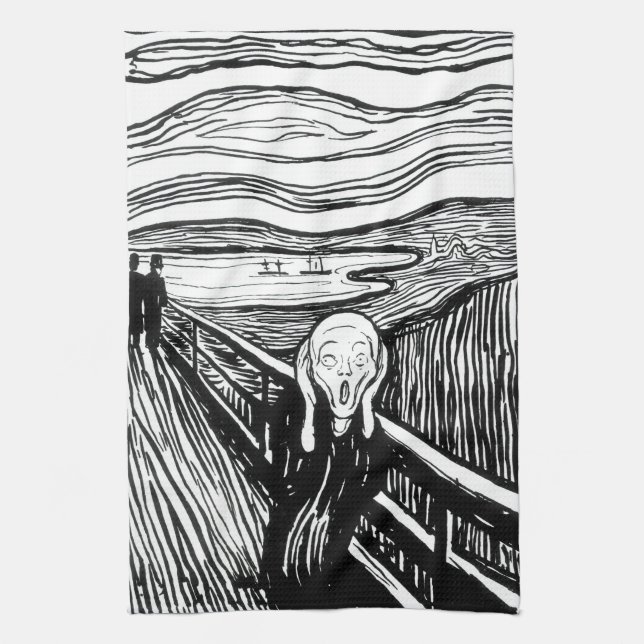 Edvard Munch - The Scream Lithography Tea Towel (Vertical)