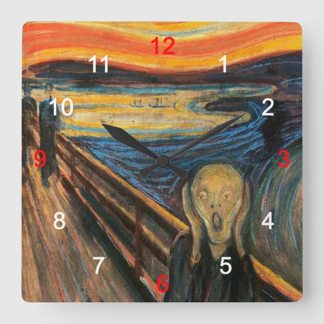 Edvard Munch , “ The Scream ” Square Wall Clock (Front)