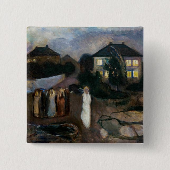 Edvard Munch - The Storm 15 Cm Square Badge (Front)