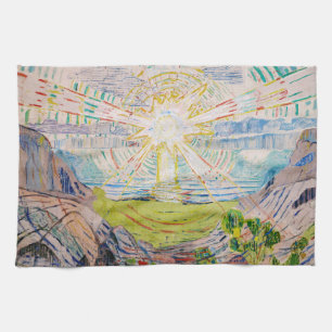 Edvard Munch - The Sun 1910 Tea Towel
