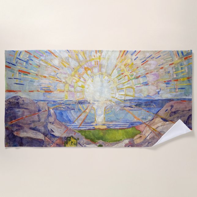 Edvard Munch - The Sun 1911 Beach Towel (Front)