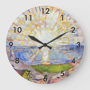 Edvard Munch - The Sun 1911 Large Clock