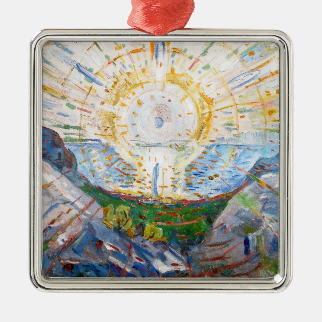 Edvard Munch - The Sun 1912 Metal Tree Decoration (Front)