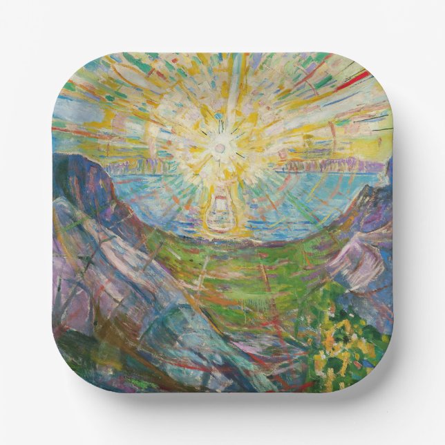 Edvard Munch - The Sun 1916 Paper Plate (Front)