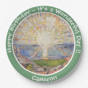 Edvard Munch The Sun (Solen) - Sunrise Party Items Paper Plate