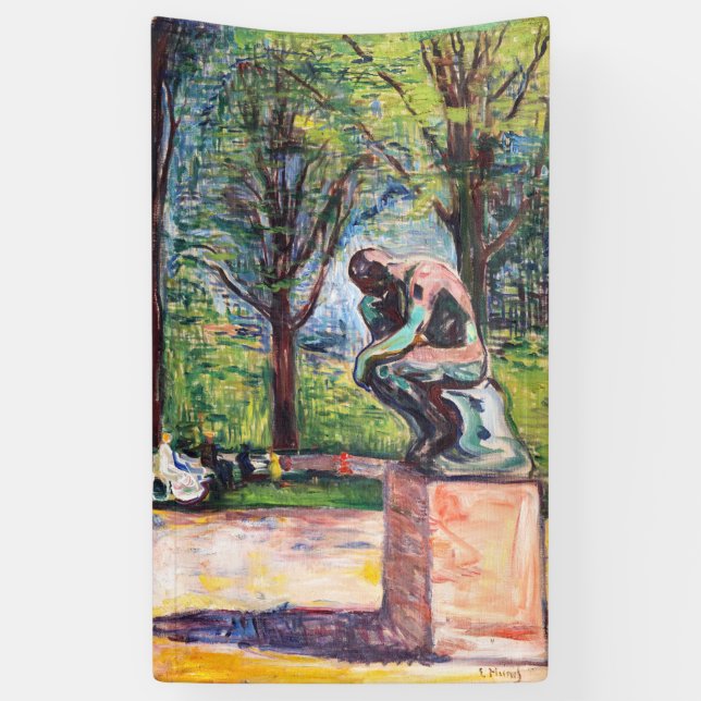 Edvard Munch - The Thinker by Rodin Banner (Vertical)