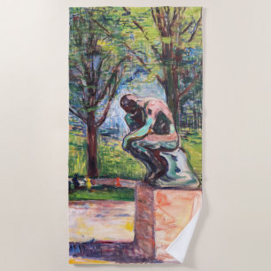 Edvard Munch - The Thinker by Rodin Beach Towel