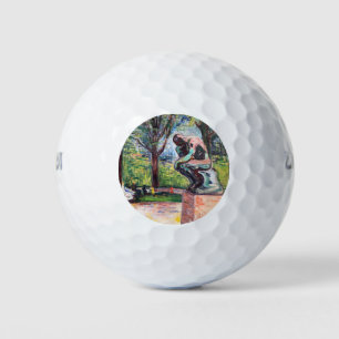 Edvard Munch - The Thinker by Rodin Golf Balls