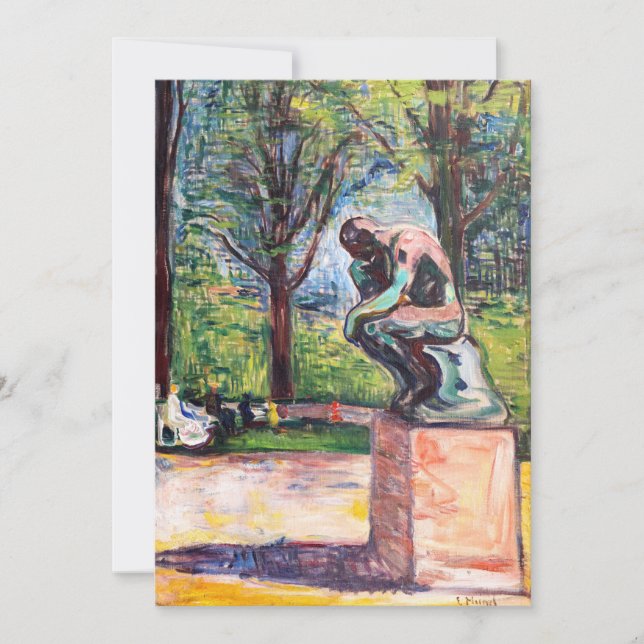 Edvard Munch - The Thinker by Rodin Invitation (Front)