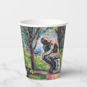 Edvard Munch - The Thinker by Rodin Paper Cups