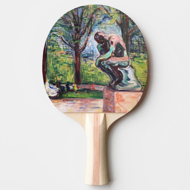 Edvard Munch - The Thinker by Rodin Ping Pong Paddle (Front)
