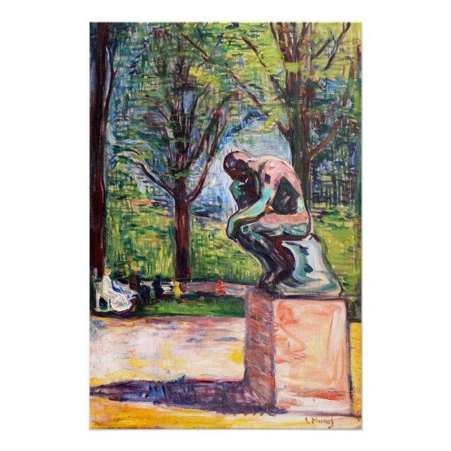 Edvard Munch - The Thinker by Rodin Poster (Front)