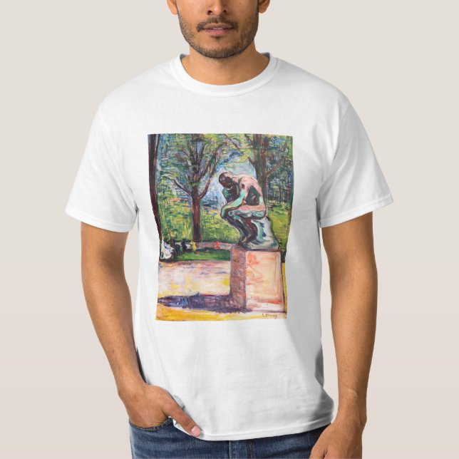 Edvard Munch - The Thinker by Rodin T-Shirt (Front)