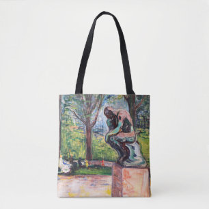 Edvard Munch - The Thinker by Rodin Tote Bag