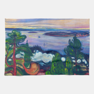 Edvard Munch - Train Smoke Tea Towel
