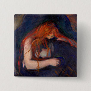 Edvard Munch - Vampire / Love and Pain 15 Cm Square Badge