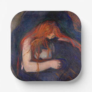 Edvard Munch - Vampire / Love and Pain Paper Plate